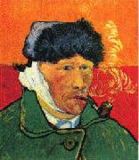 Vincent Van Gogh Self Portrait with Bandaged Ear and Pipe oil painting reproduction